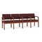 Lesro Lenox Wood 4 Seat Tandem Seating Wood Frame, Cherry, RF Nebbiolo Upholstery LW4103 - alternate 1